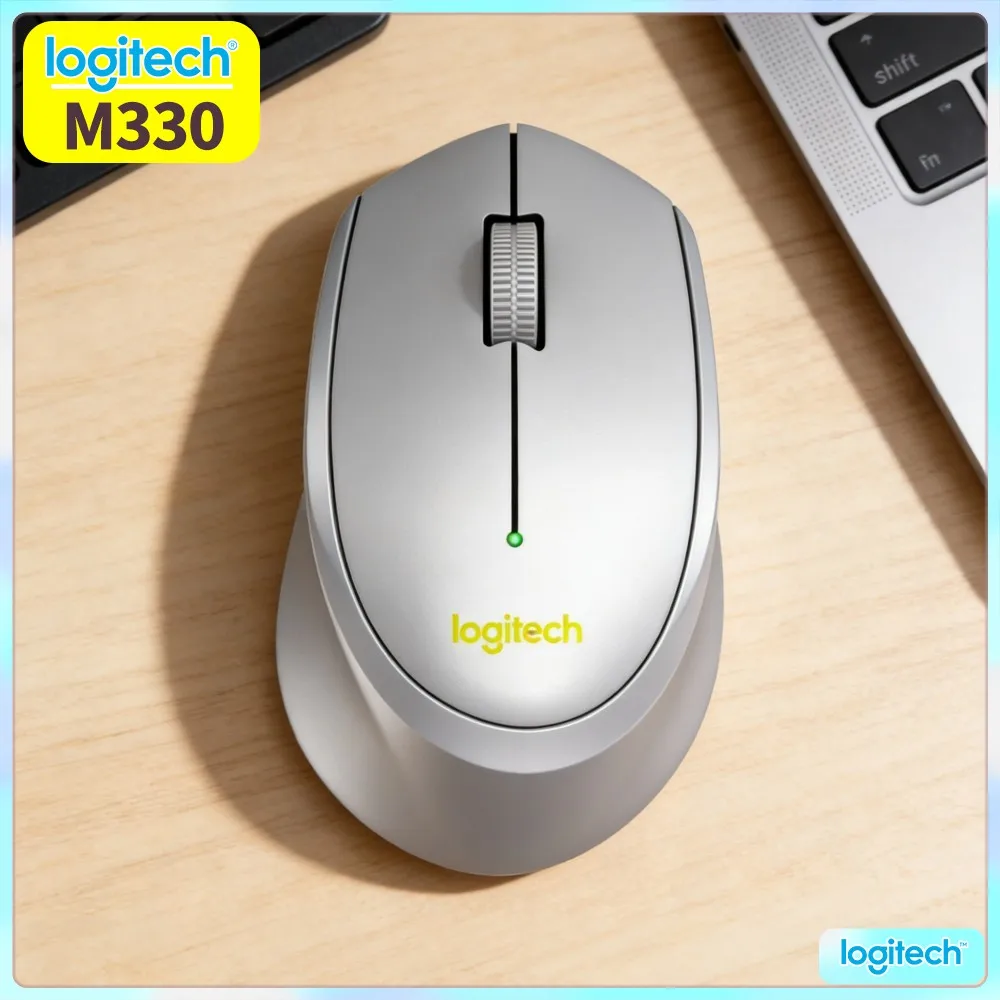 Logitech M330 Silent Wireless Mouse Reliable Cursor Tracking On Ordinary Table For Laptop PC Daily Office Working Task