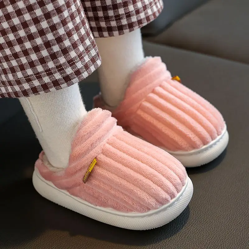 

Kids Winter Cotton Slippers for Girls Non Slip Thick Sole Warmth Home Use Infant Toddler Cotton Shoes