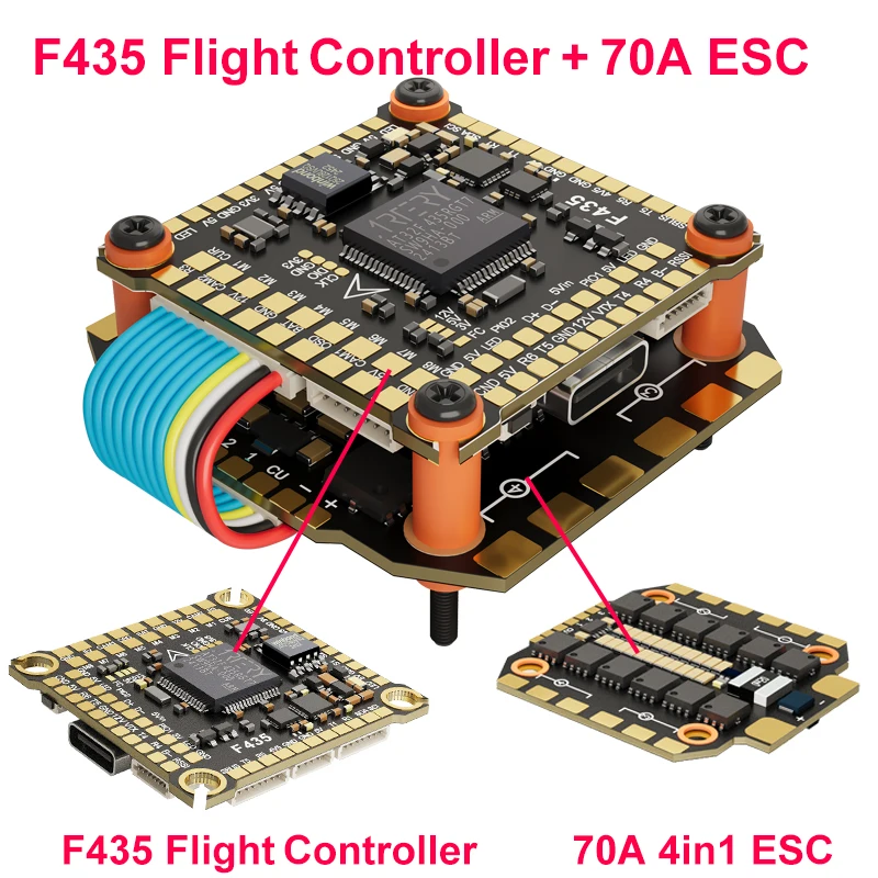 DAKEFPV F435 Flight Controller 3-12S 70A F435 FC Support Betaflight Ardupilot Flight Stack Flytower For RC FPV Racer  MARK4