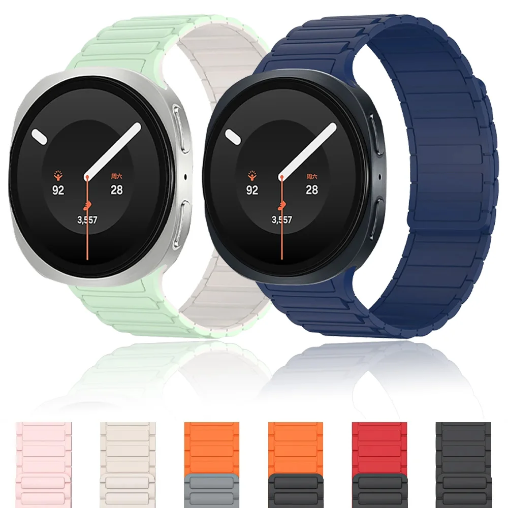 Magnetisches Silikonarmband für Samsung Galaxy Watch 9/8 44mm 40mm Sport Original Armband für Galaxy Watch 8 Classic 46mm