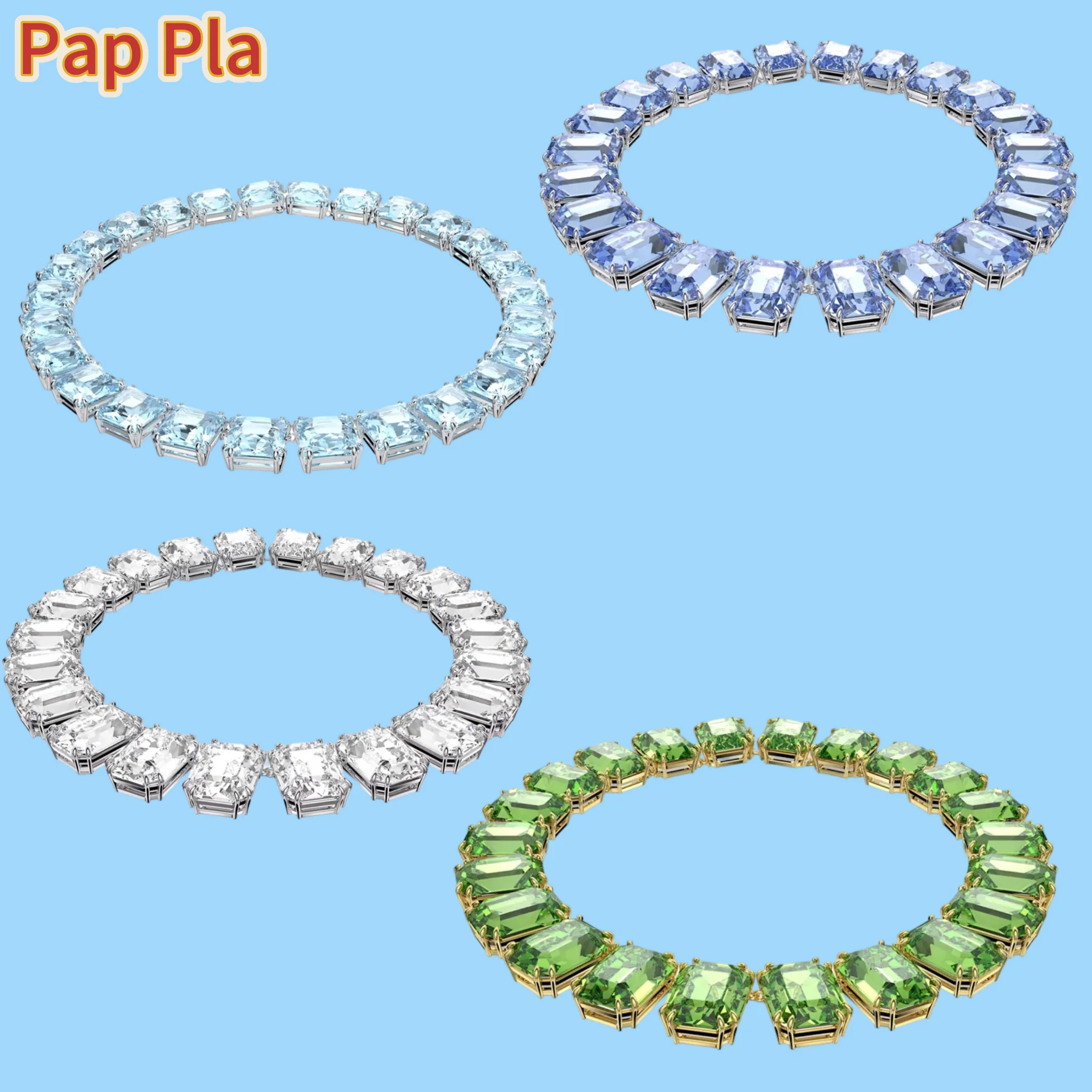 2026-new-high-quality-colorful-candy-butterfly-crystal-star-dancing-heart-double-layer-simple-necklace-valentine's-day-gift