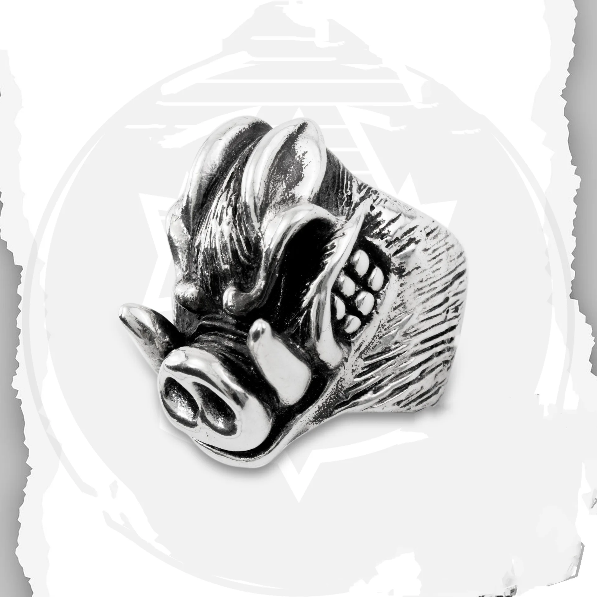 New Arrival Retro Wild Boar Animal Thai Silver Unisex Finger Party Ring Wholesale Jewelry For Women Man Cheap Gifts No Fade