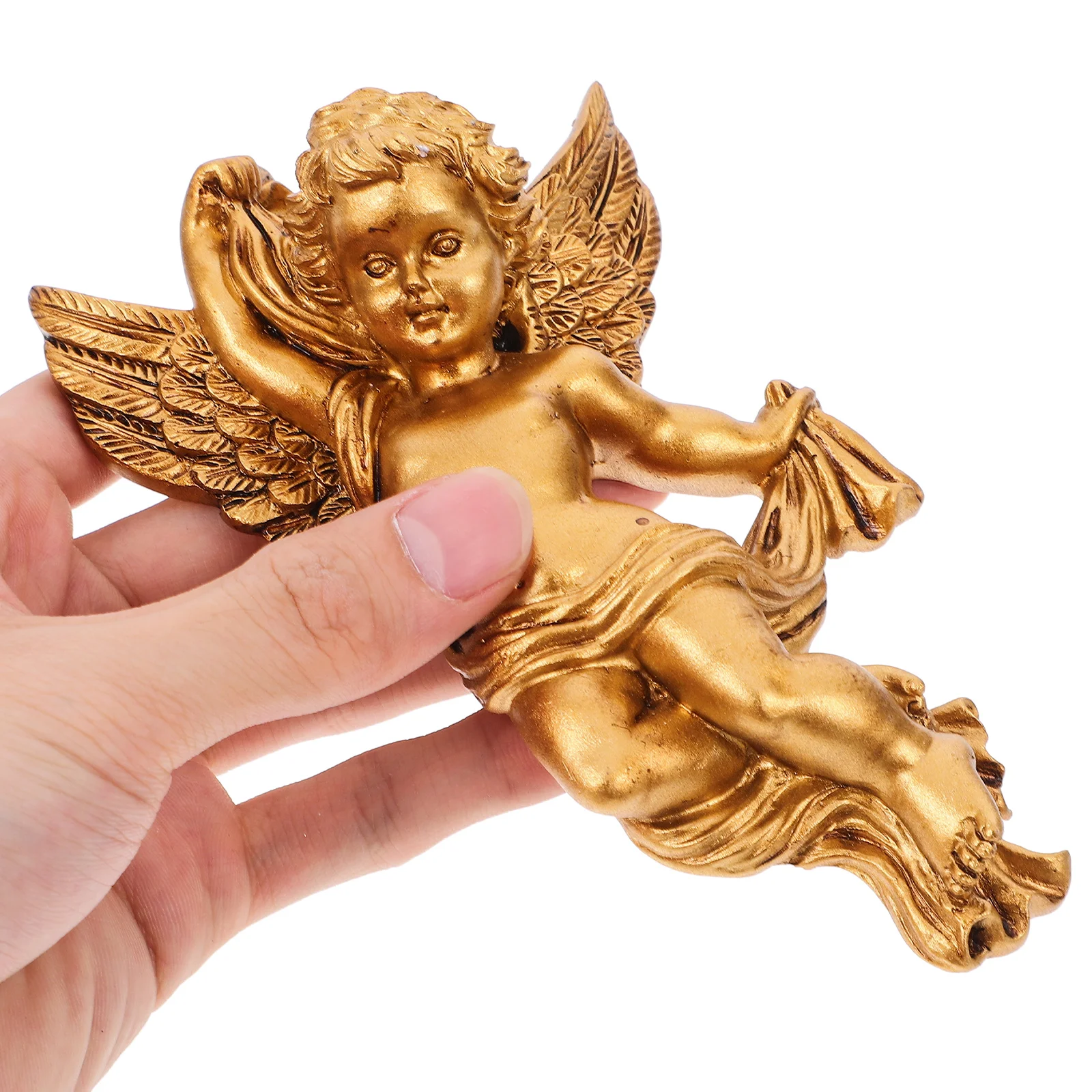 

2pcs Resin Decor Layout Vivid Adornment Home Decoration Angel Statue Hanging Lovely Angel Decoration Resin Craft Decor Wall