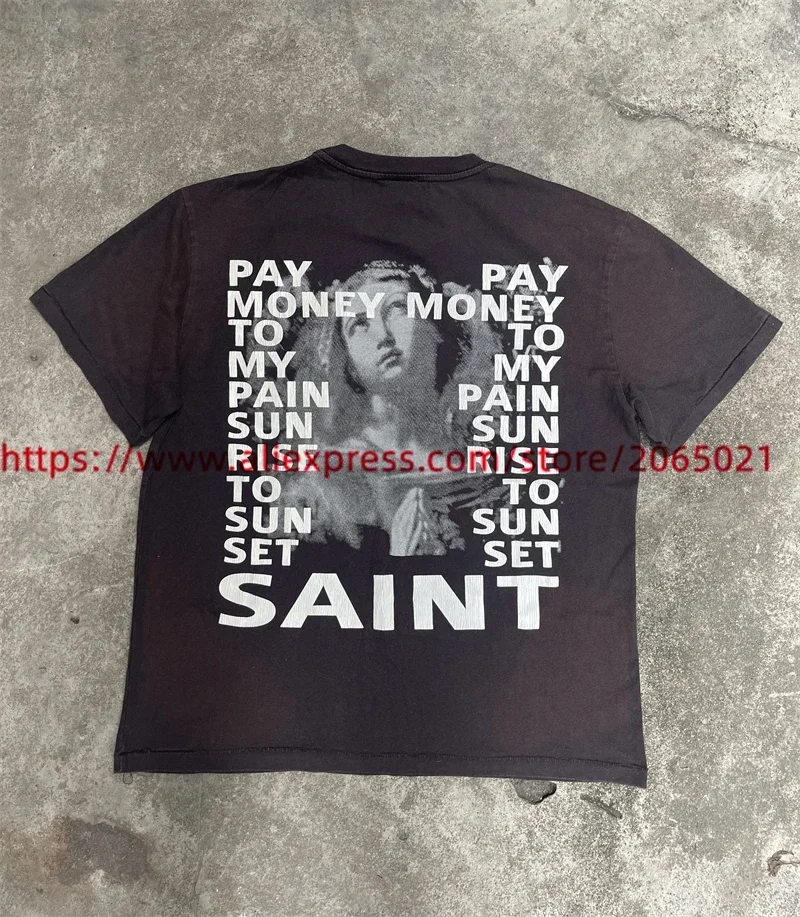 Loose Cracked Jesus Saint T Shirt Men Women T-Shirt Tee Tops