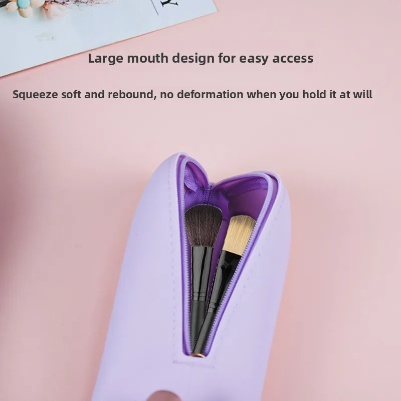 旅行に優しい化粧ブラシホルダーシリコーン防水コンパクトオーガナイザージッパーポーチアイシャドウファンデーションブラシ用