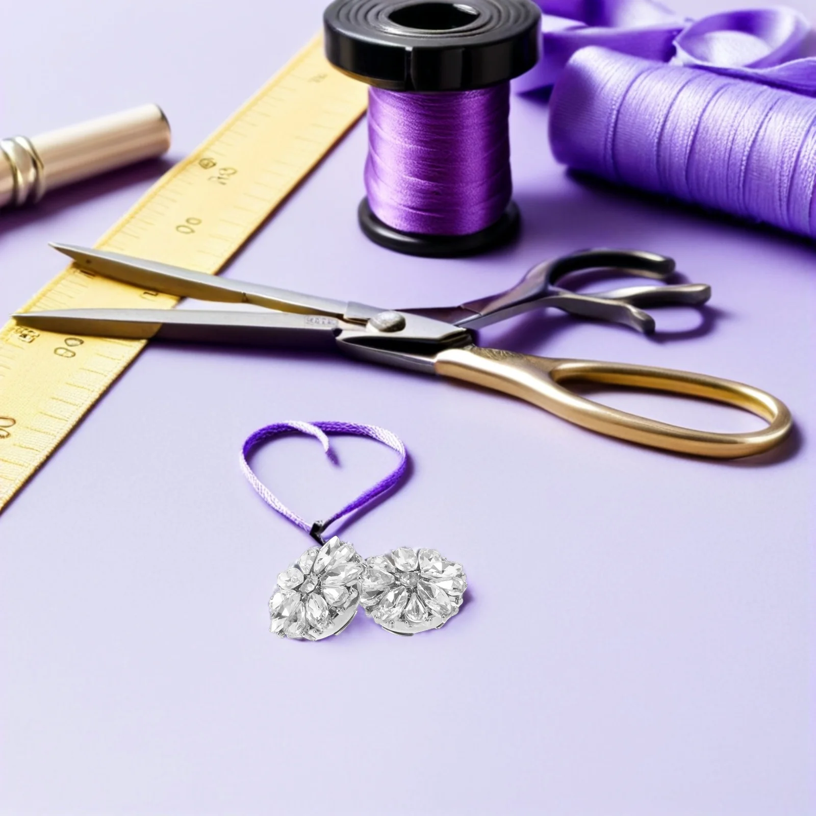 

2Pcs Fashion Shirt Button Covers Rhinestone Decorative Button Jewelry Elegance for Weddings Suits