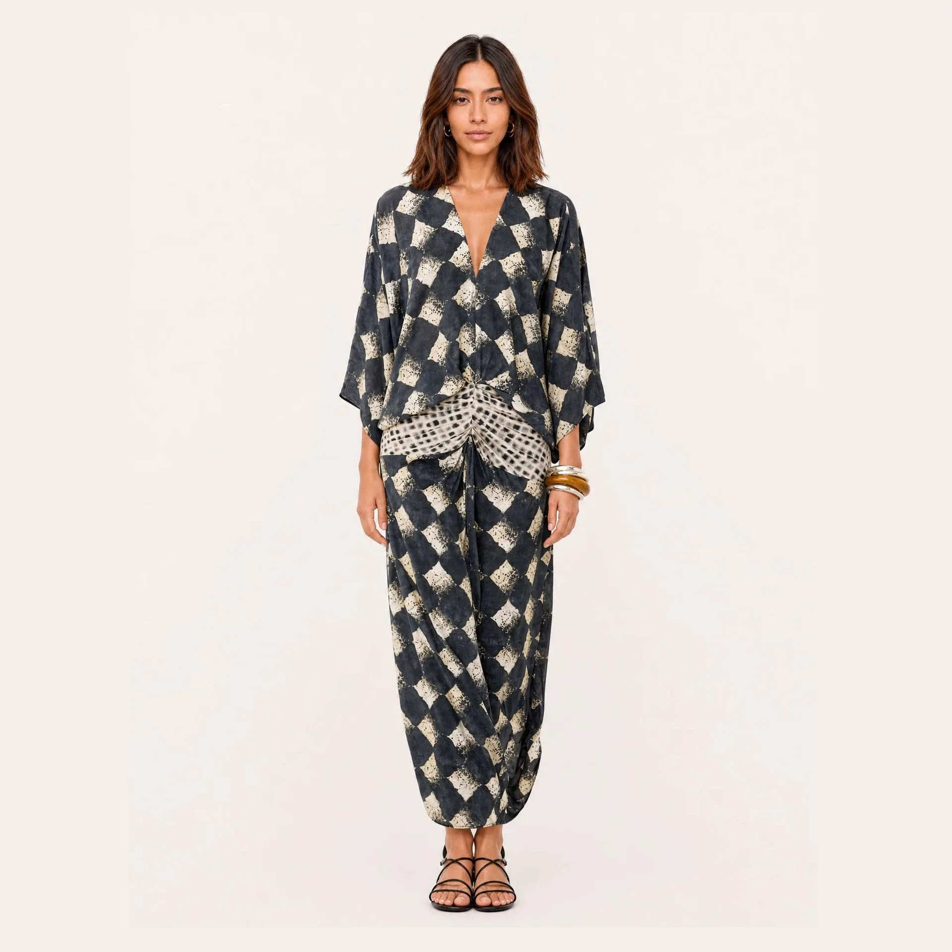 2026 Spring Summer Floral Print Loose Batwing Sleeve Dress Casual Holiday Dresses Women Jumpsuit Playsuit Overall