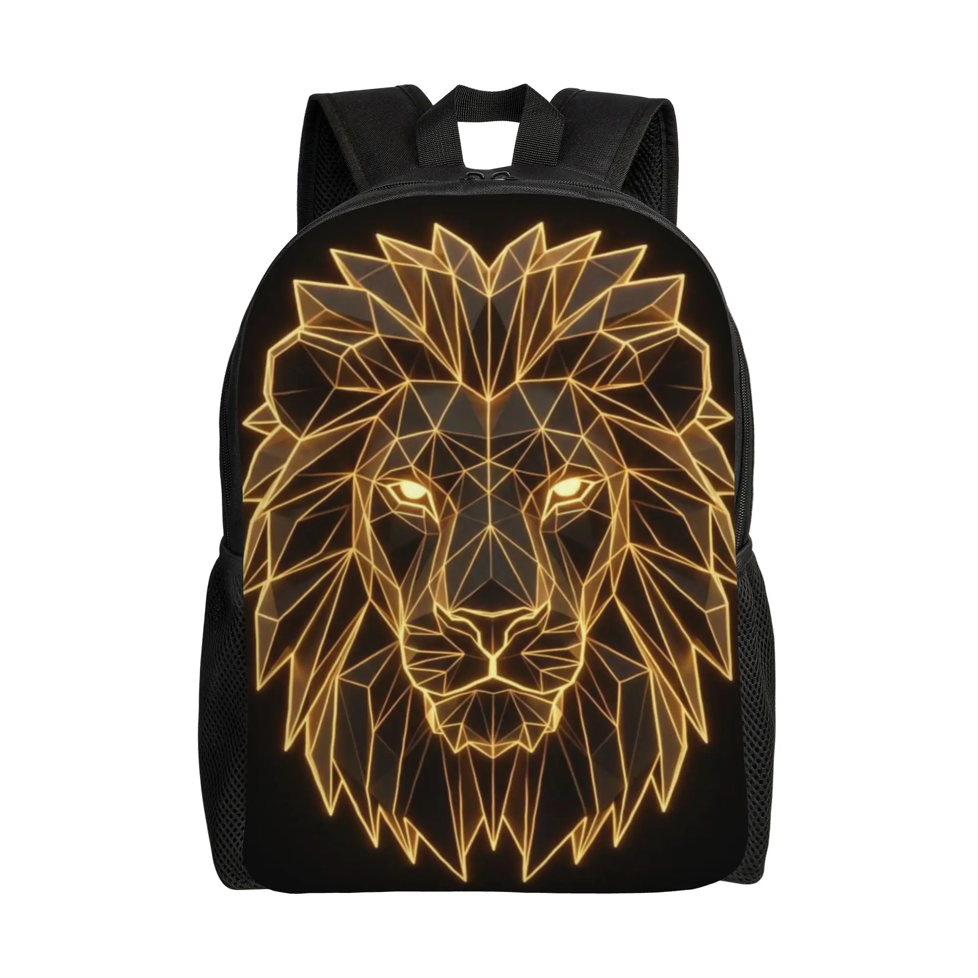 Back to school season Multi-Function Geometric Golden Lion Head Laptop Bag  Female Backpack