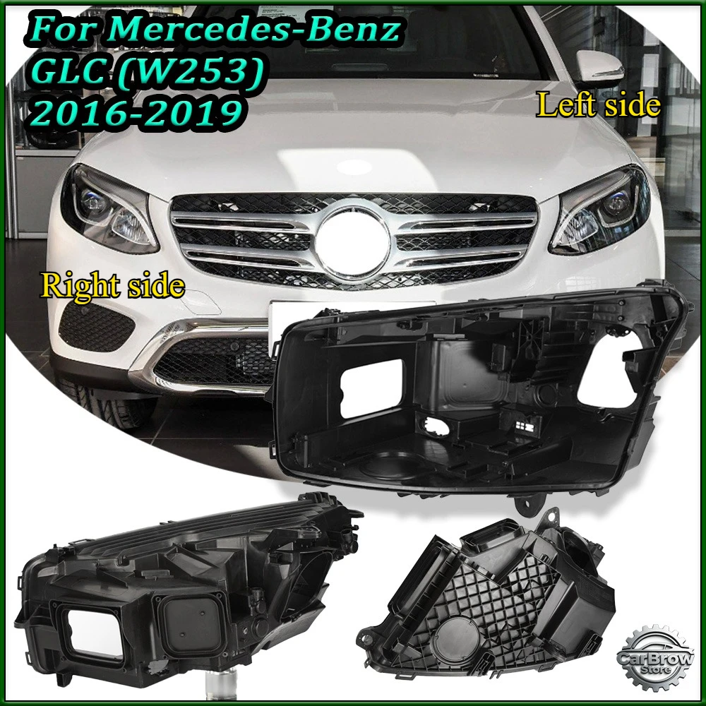 

Headlight Black Rear Shell For Mercedes-Benz GLC (W253) 2016 to 2019 Replacement Headlight Base Rear Shell Headlight House