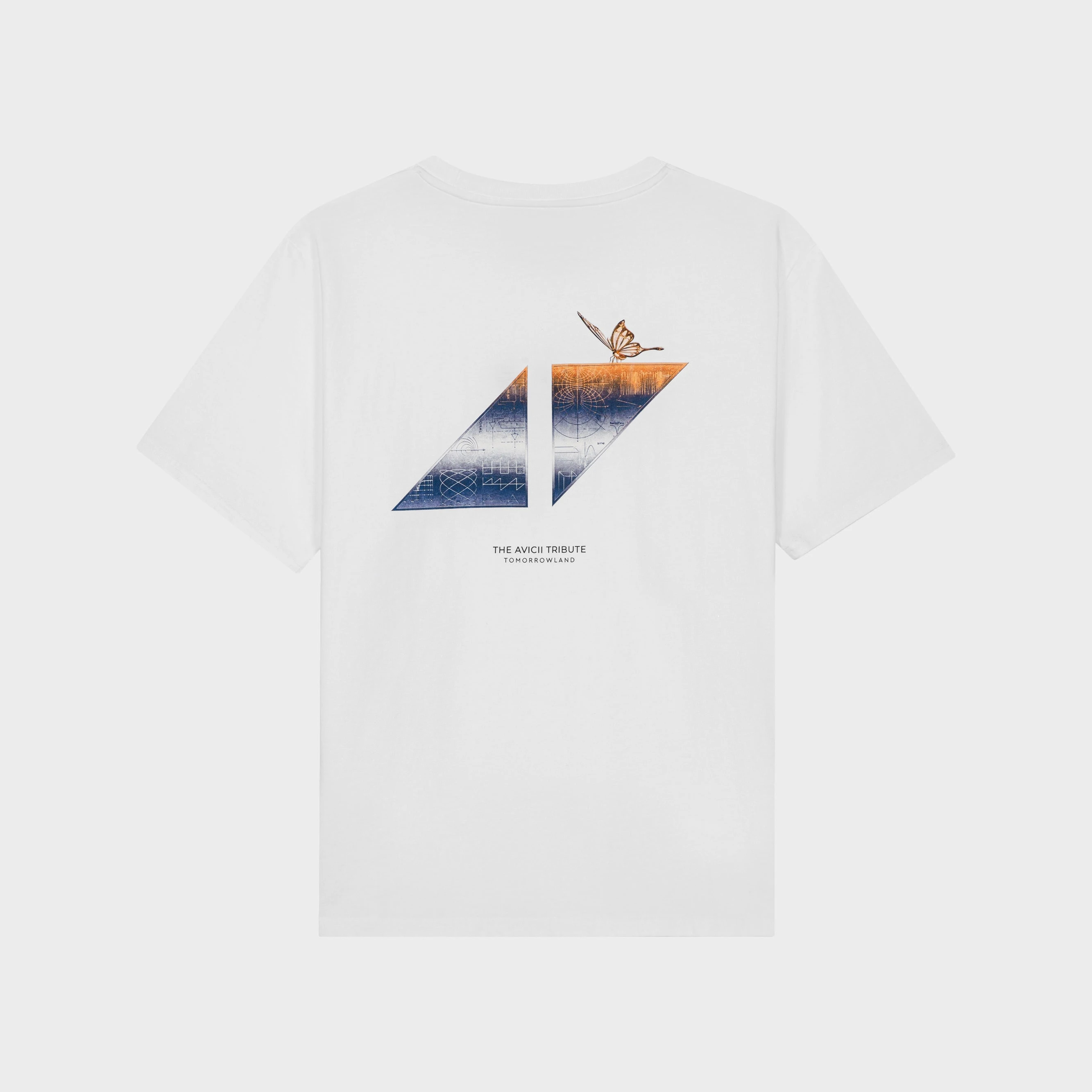 Tribute Tomorrowland Gradient Geometric Triangle & Butterfly Abstract Graphic Tee Cotton Mens Womens T-Shirt Y2K Streetwear