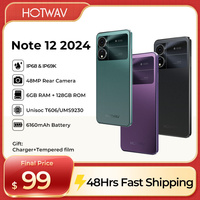 New HOTWAV Note 12 2024 Smartphone Android 14.0+5160MAH Cellphones 6+128GB 48MP+16MP+0.08MP Camera 6.8\