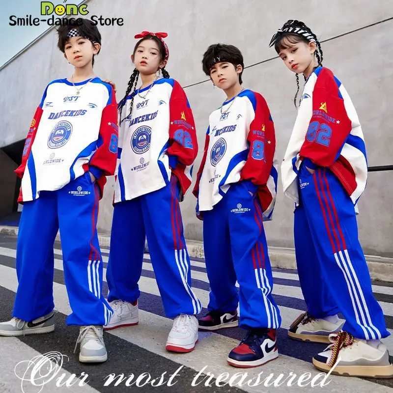 في سن المراهقة الشارع الشهير ملابس رياضية الجاز البلوز الفتيان الفتيات مجموعات تي شيرت بانت Sweatpant رياضية الأطفال ملابس الرقص ازياء