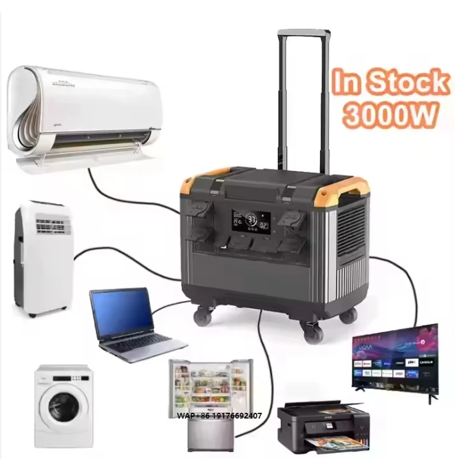 

3000W Solar Generator Portable Power Station with MPPT Controller LiFePO4 Battery Emergency Backup Solar Panel Household‘