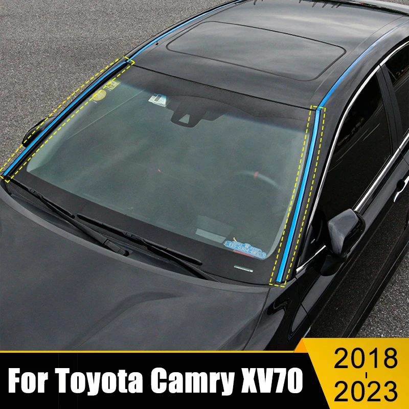 

Stainless Steel Car Front Window Cover Head Decoration Trim Stickers Accessories For Toyota Camry XV70 2018-2020 2021 2022 2023