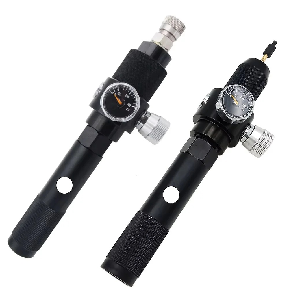 Co2 Adapter Setup,12g Co2 Capsule to Air Tool Quick Filling Charger Adaptor with 0-200 PSI Regulator & 8mm Female QD
