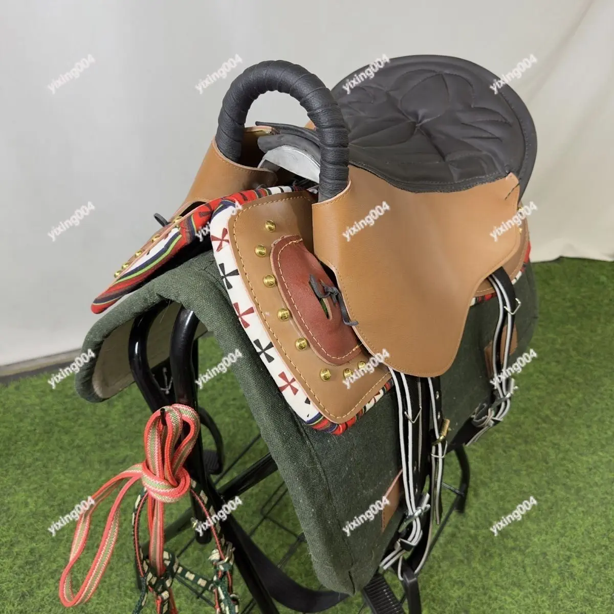 Leather Soft Saddle Complete Set Equestrian Riding Saddle Kit