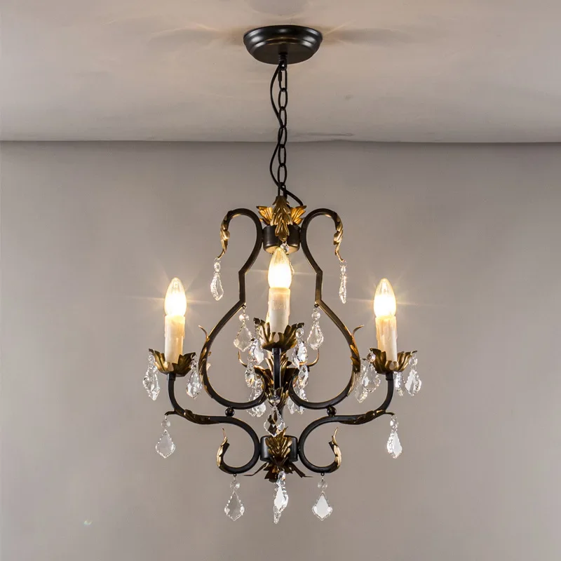 American retro chandelier, crystal French minimalist creative art designer dining room living room bedroom room store