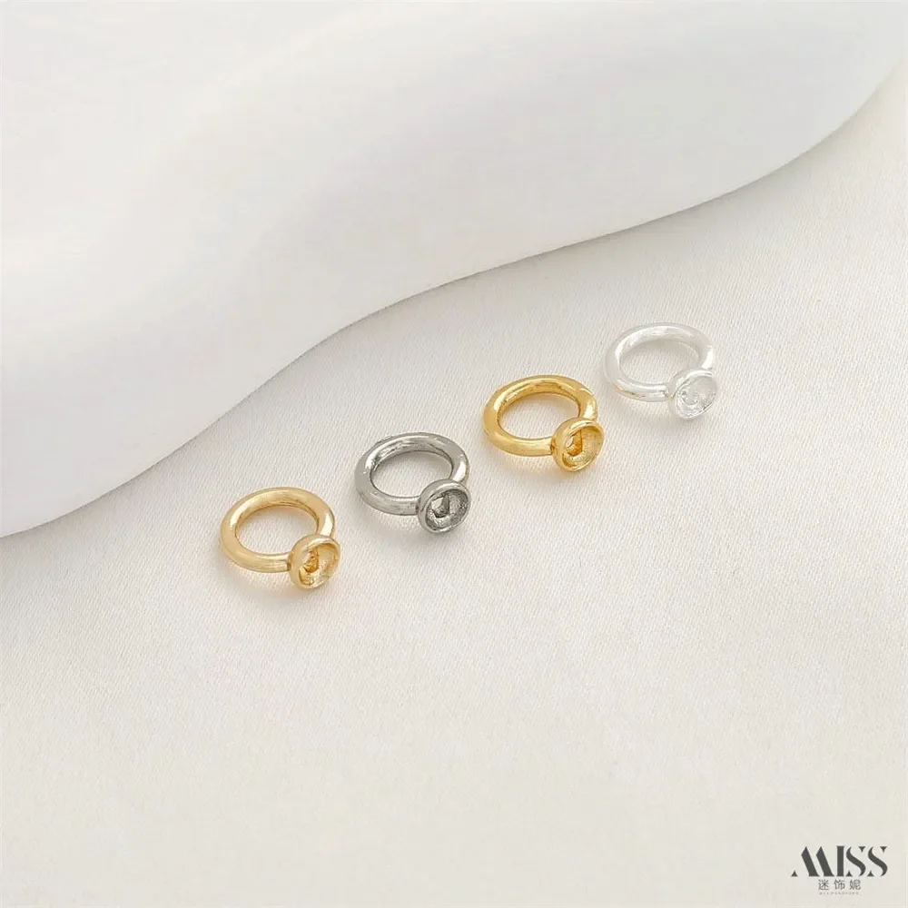 14K vergulde geperforeerde hoedenhouder gesloten lus kraalkap verbindingsring DIY parelarmband ketting sluiting gesp accessoire