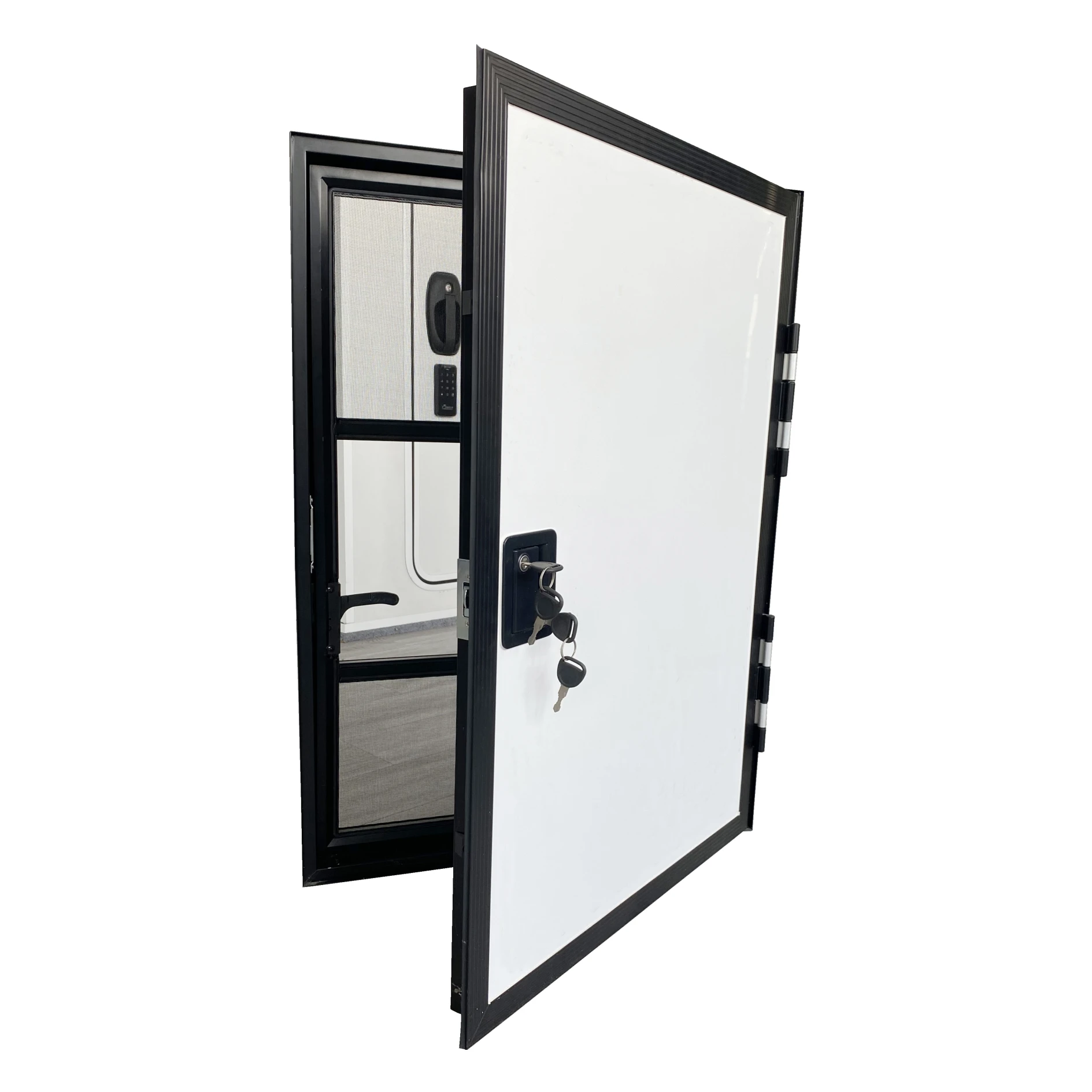 High Quality Square Corner Aluminum Alloy RV Entry Door with Lock for Motorhome Caravan Camper Van view 3