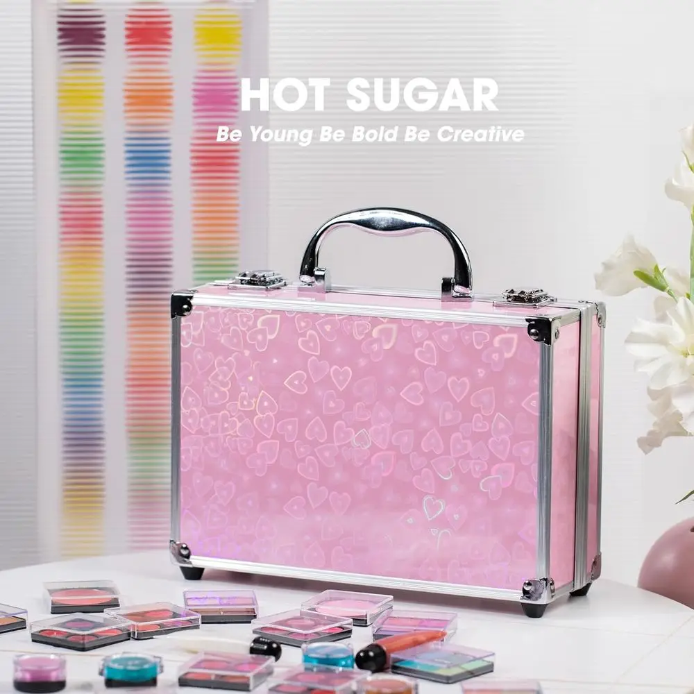 Ensemble de cosmétiques pour adolescentes avec baume pour les yeux et les lèvres, blush, gloss à lèvres, pinceau, crayon à lèvres, crayon pour les yeux et miroir