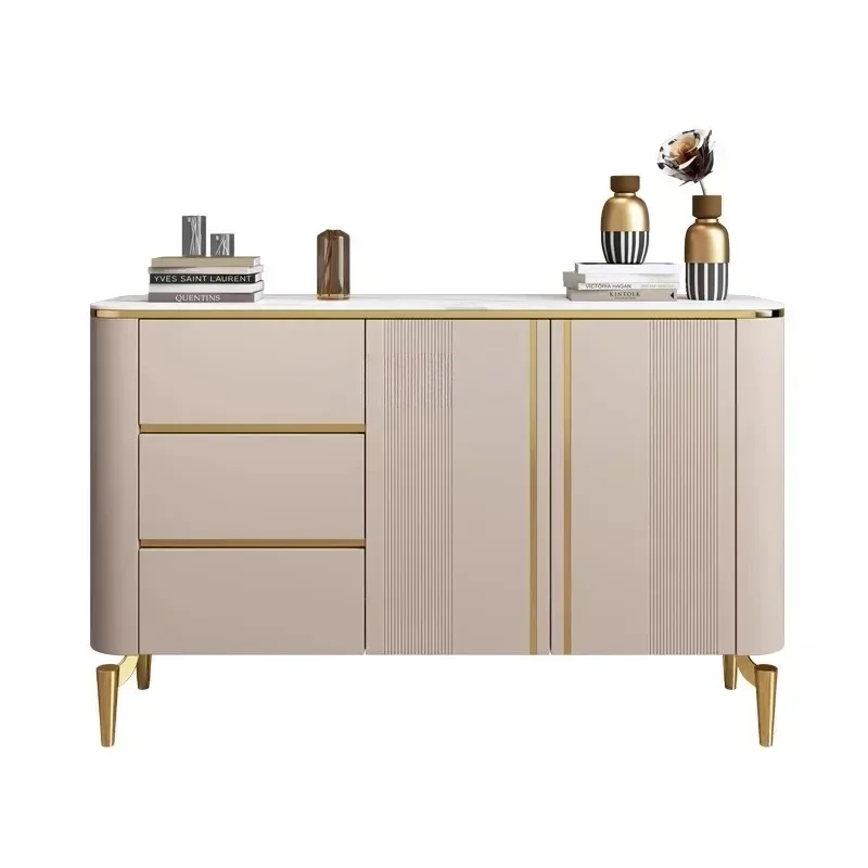 

Side cabinet light luxury rock slab living room sofa wall partition cabinet dining room storage cabinet