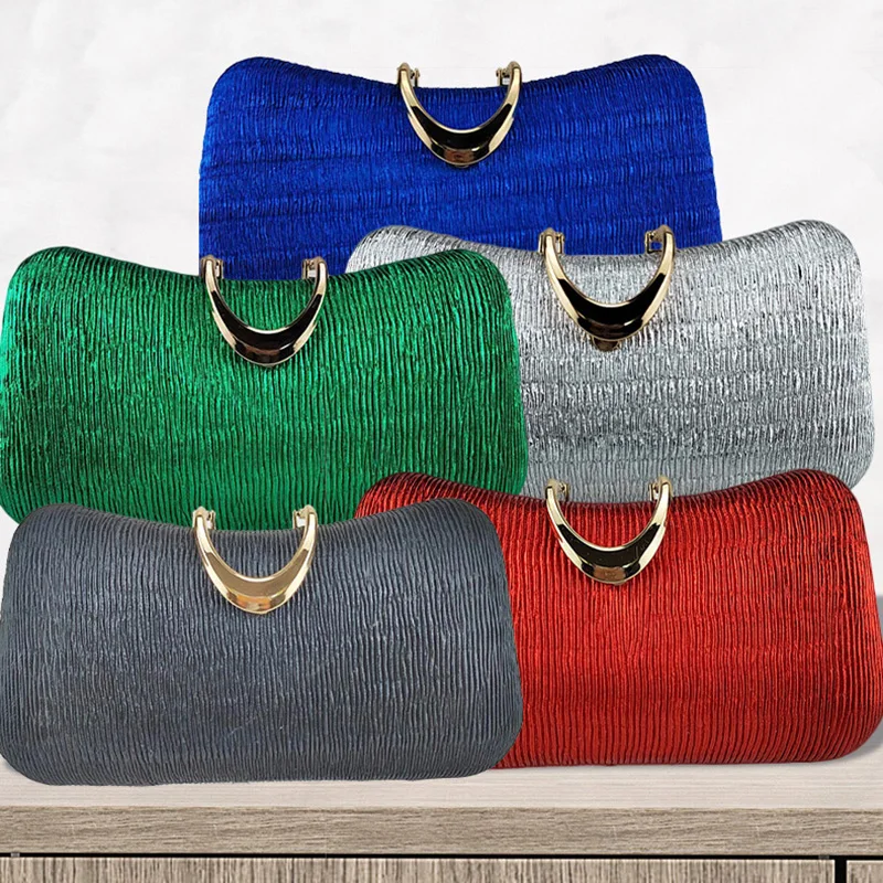 Fashion Solid Color Banquet Bag For Women Exquisite Design Metallic Lock Evening Bag Female Luxury Party Lady Clutch Bags XA693H