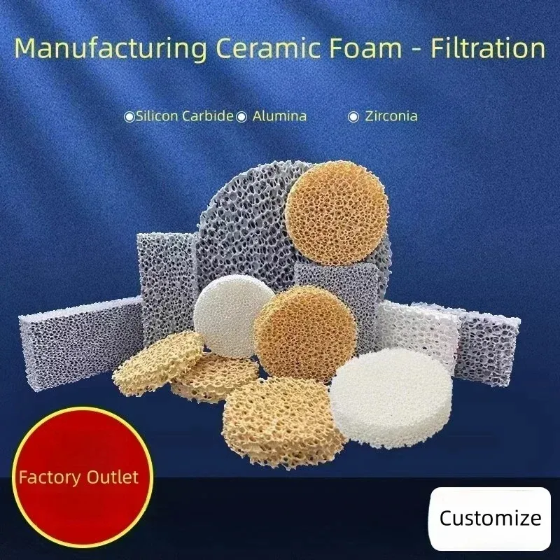 Customized silicon carbide alumina zirconia Ceramic Foam Filter for temperature 1500 catalytic