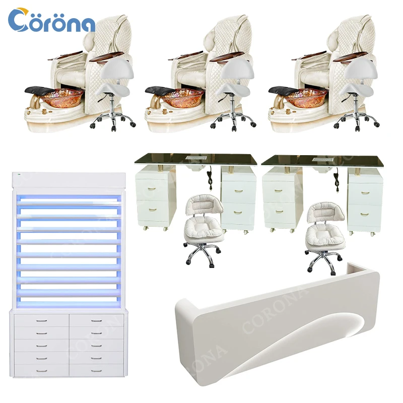 Salon Furniture Manicure Table And Chair Set With Dust Collector