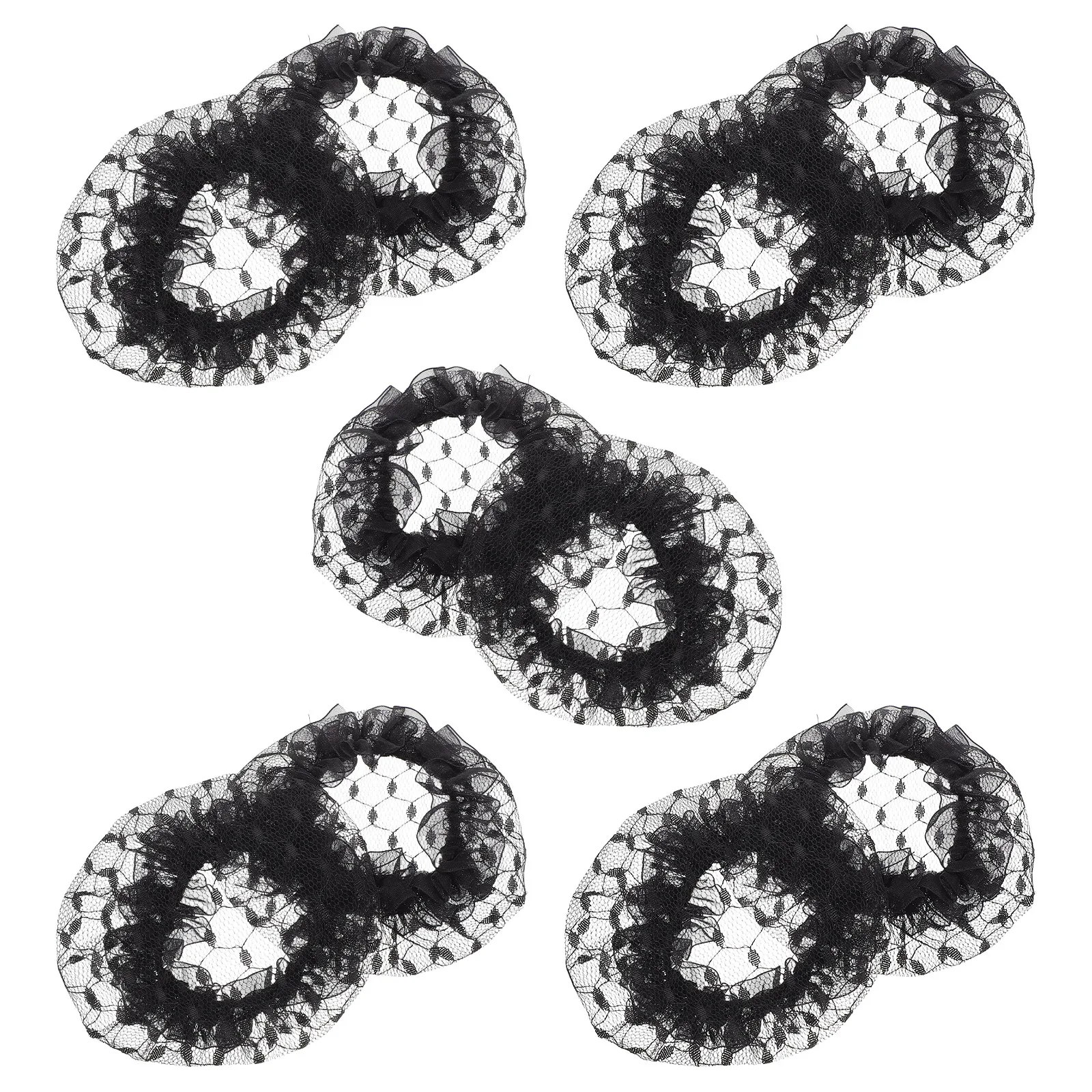 

10 Pcs Dance Headgear Hair Bun Ballet Net Accessories Nets Hairnets Cloth for Dancers Cover Miss Black Buns Elastic Mesh