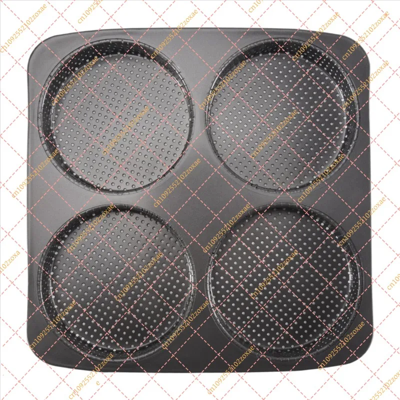 LF 5 Inch Non-Stick Carbon Steel Hamburger Bun Pan, 4 Cup Big Baking Mold for Homemade Buns