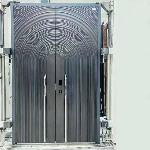 Factory Direct Sales Minimalist Style Entrance Door Noise Reduction Aluminum Alloy Hinged Doors Intelligent Security Doors 5