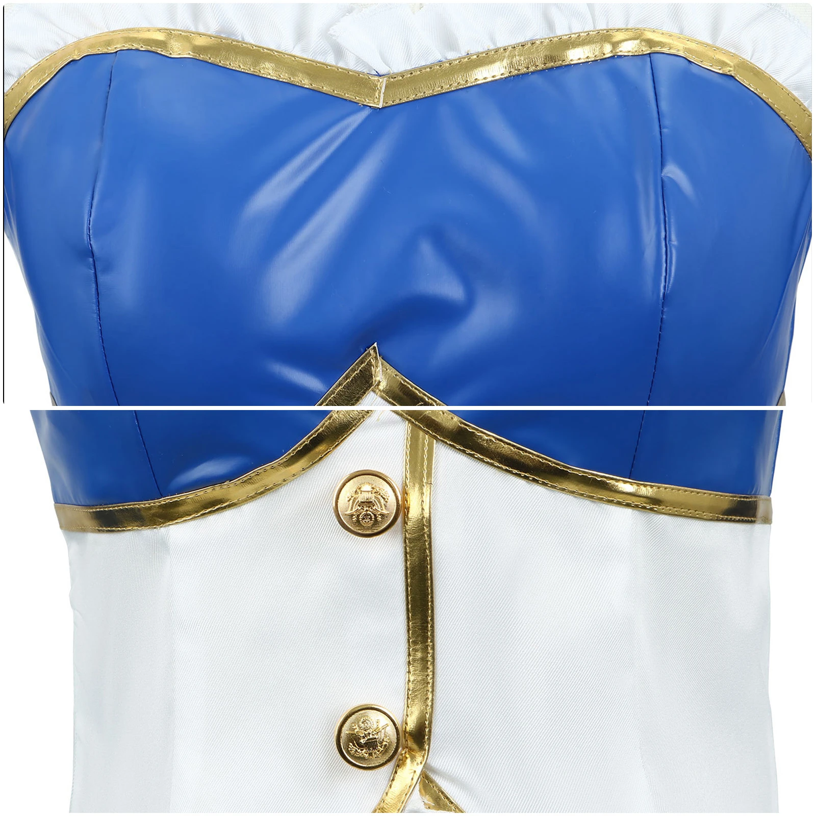 Miki Sayaka Cosplay-Kostüm, blaues Hemdkleid mit Handschuhen, komplettes Set für Rollenspiele, Comic Con-Kleid, Hallowmas-Party-Perücken