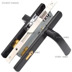 1 set of stainless steel panel bridge broken aluminum door lock indoor universal door handle lock bedroom door locks
