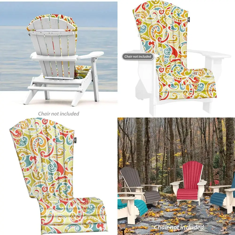 

Paisley Patterned All-Weather Outdoor Patio Chair Cushion - Quick-Drying for Adirondack Chairs (Not Including Chair)