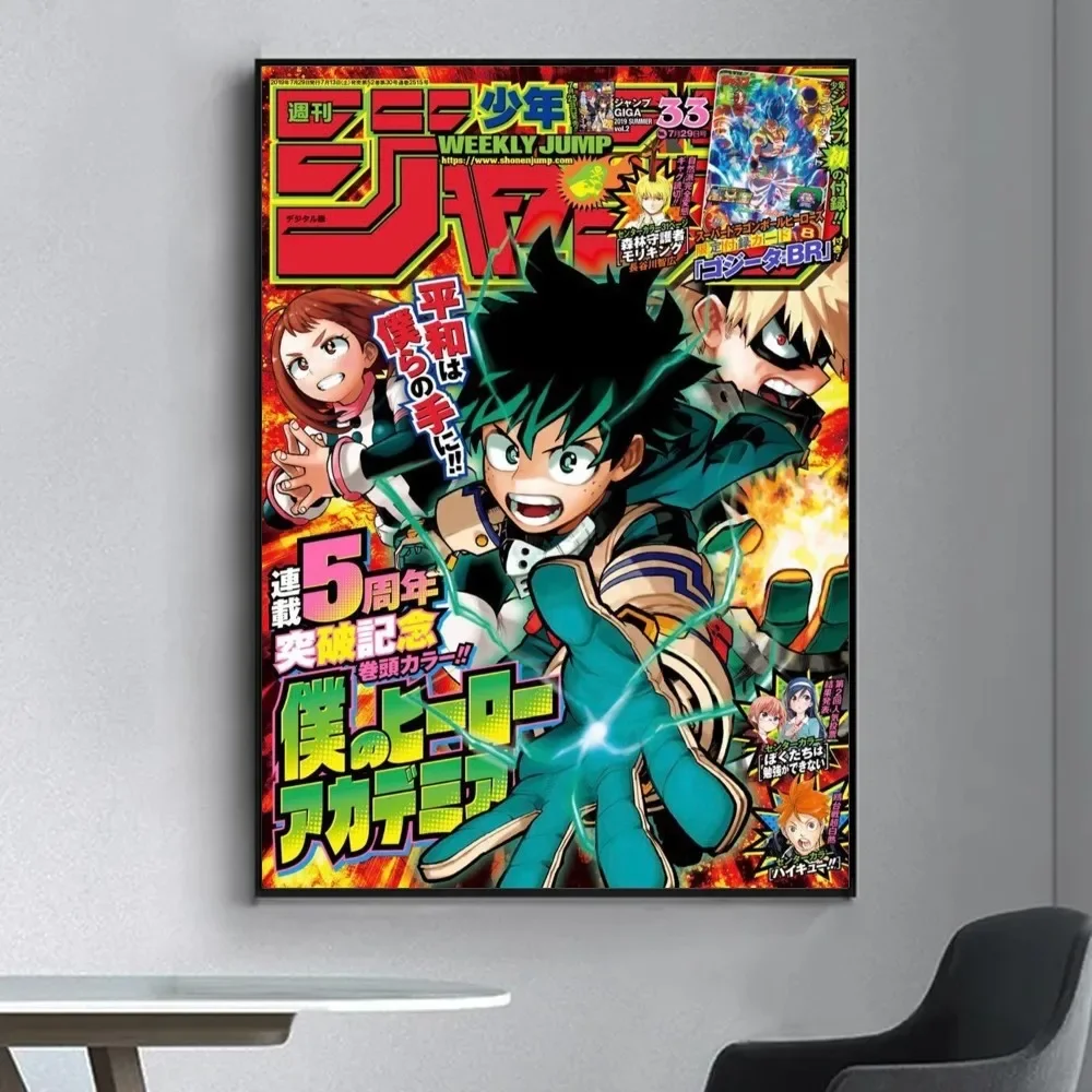 My Hero Academia Poster Fancy Wall Sticker for Living Room Bar Vintage Decorative Painting Middle