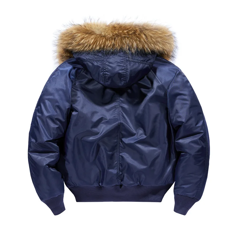 Fur Collar Bomber Winter Jacket Men Thick Warm Cotton Liner Military Outwear Coats Ma-1 Pilot Flight Hooded Windproof Parkas