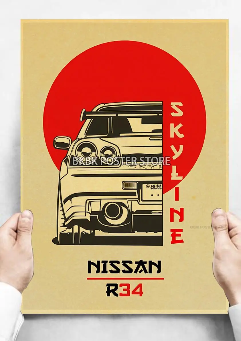 80s Japan Car Posters JDM Decoration Vintage Bar Bedroom Art Picture Community Wall Art Picture Print Home Room Decor Painting