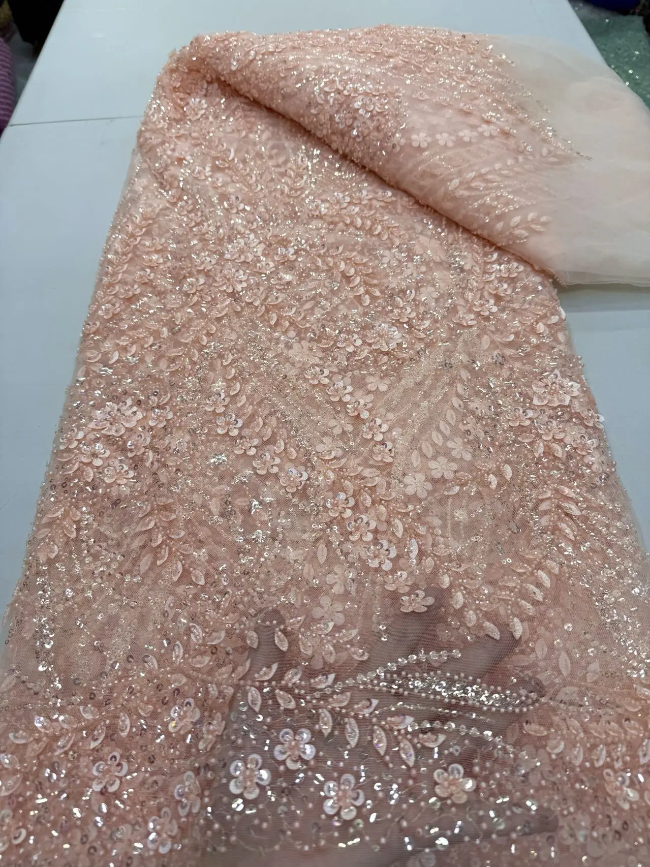 

Mesh African Lace Fabric 2025 With Sequins Tulle Evening Dresses For Women Embroidery French Fashion Fabrics Sewing 5yards Cloth