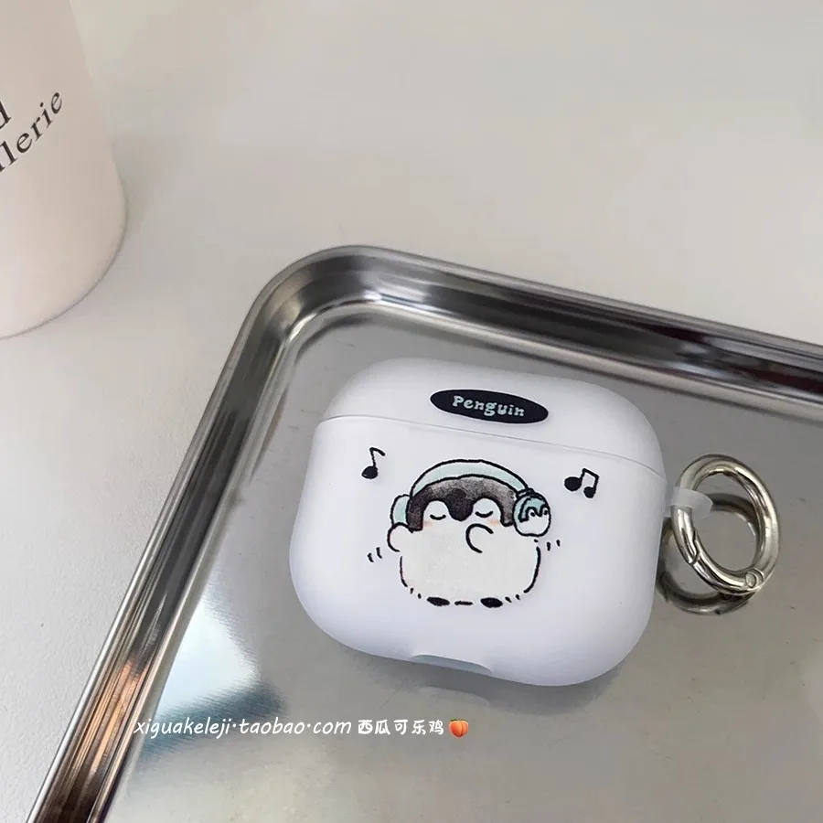 For AirPods 4 2024 Penguin Cute Music Lover Earphone Case for AirPods 3 2 1 Soft Clear Silcone Covers for AirPods Pro 2 Cover