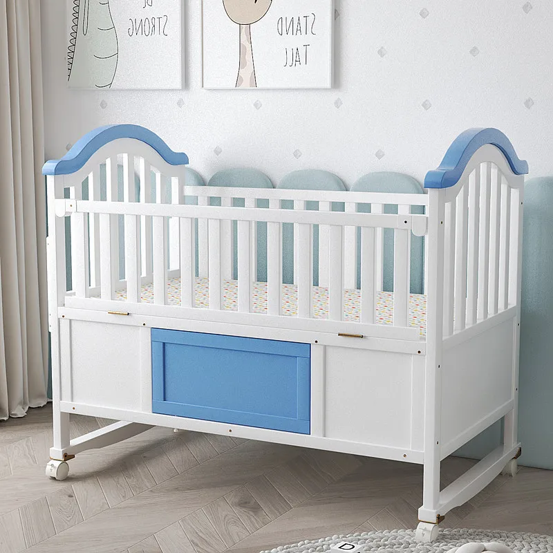 New crib: solid wood baby crib, crib, bedroom widened, splicing bed, suitable for 0-6 years old