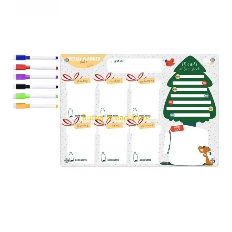 

W89C Магнитный календарь на холодильник, еженедельный планировщик для доски со списком дел, доска для заметок