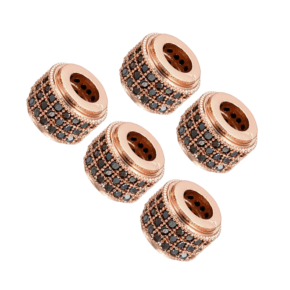 5 uds cuentas espaciadoras de circón elegante DIY joyería hacer cuentas conjunto para collar pulsera colgante hecho a mano artesanía Idea de regalo