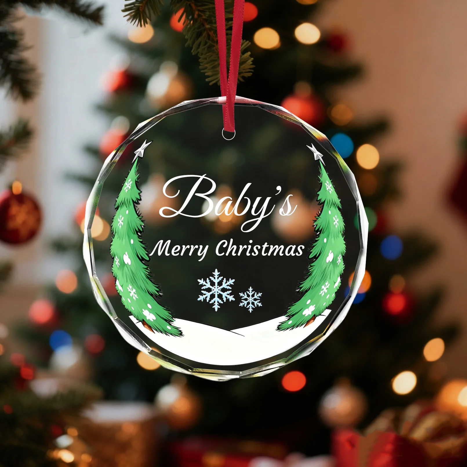 

Personalized Christmas Ornament,Custom Family Keepsake Crystal Glass,Unique Xmas Tree Baubles Decoration 2025,New Year Gift