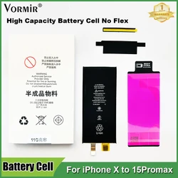 10pcs/lot Vormir Battery Cell No Flex For iPhone X to 15Promax High Capacity Batteri Replacement Parts Need BMS Board Soldering