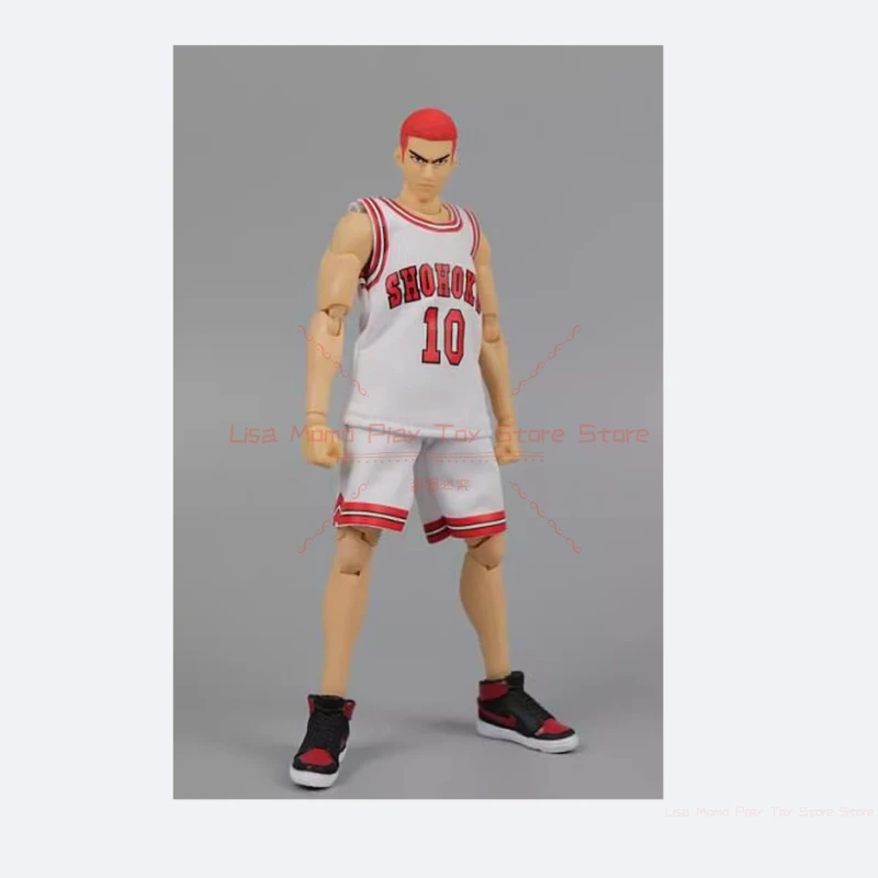 نموذج GT Slam Dunk Great Sage المدمج - Sakuragi Hanamichi مع قطع أصلع أو طاقم، جيرسي أبيض، أحذية AJ، نموذج لعبة