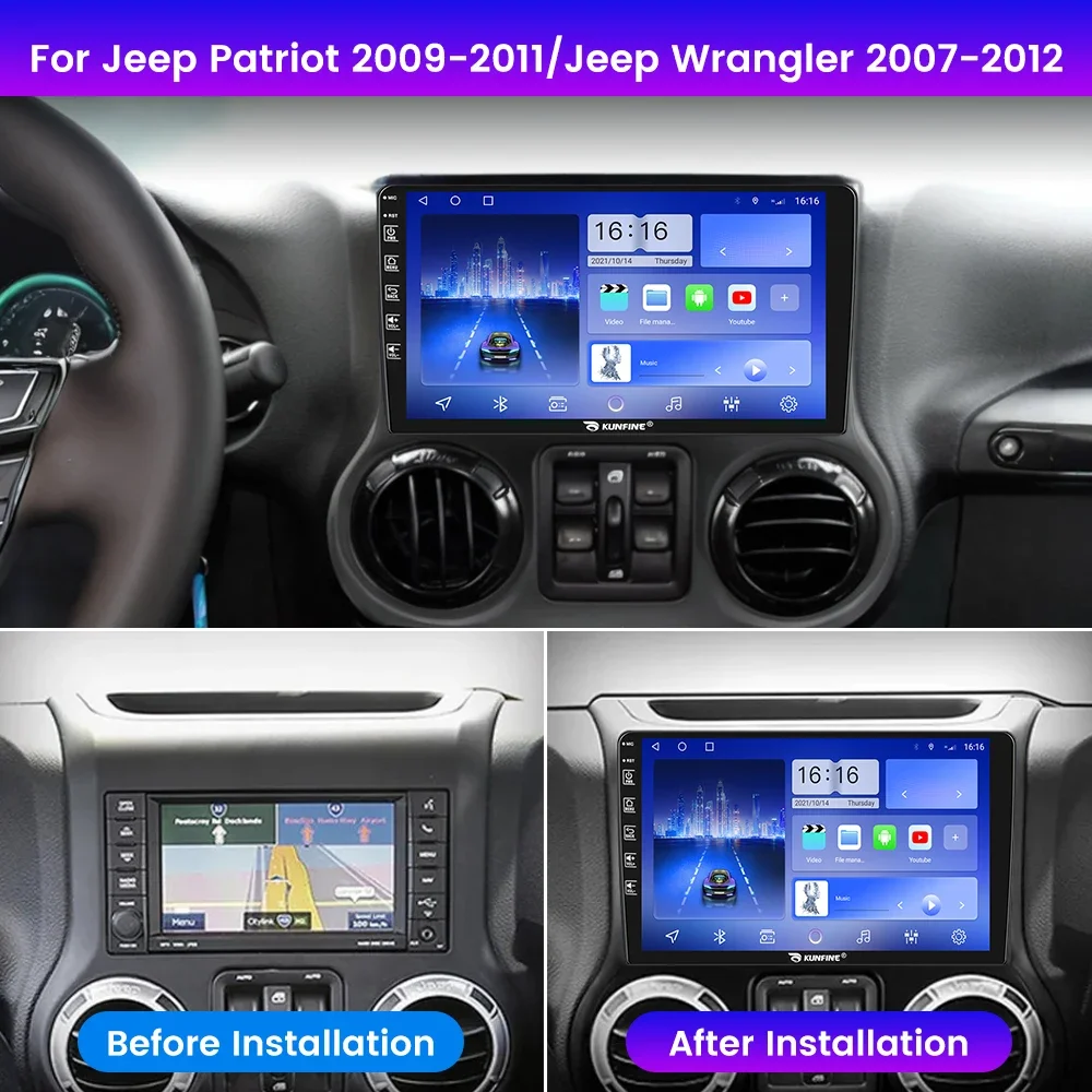 Android Car Radio For Jeep Patriot 2009-2011 Car Stereo 2Din Octa Core GPS Navigation Player IPS Screen Carplay Android Auto