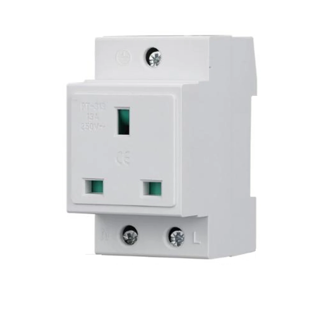 Protective Contact Outlet Earthing Contact Socket Consistent Power Supply with Reliable Contact DIN Rail Socket
