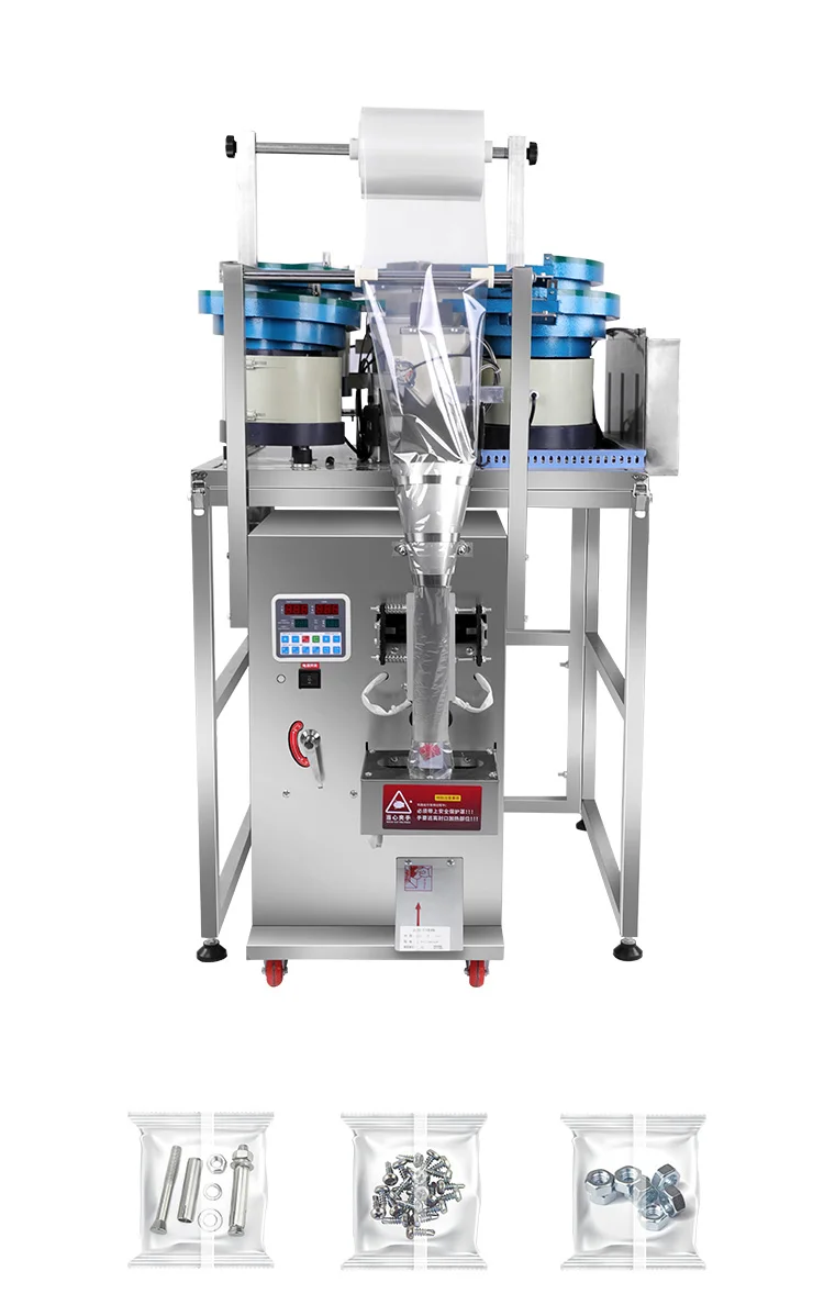 Automatic bolt nut fastener screw counting packaging machine with vibrating plate plastic bag packaging machine
