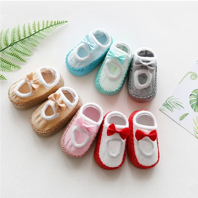 Cartoon Newborn Socks Warm Cotton Baby Girls Boys Floor Anti-Slip Kids Slipper Shoes Boots Dropshipping