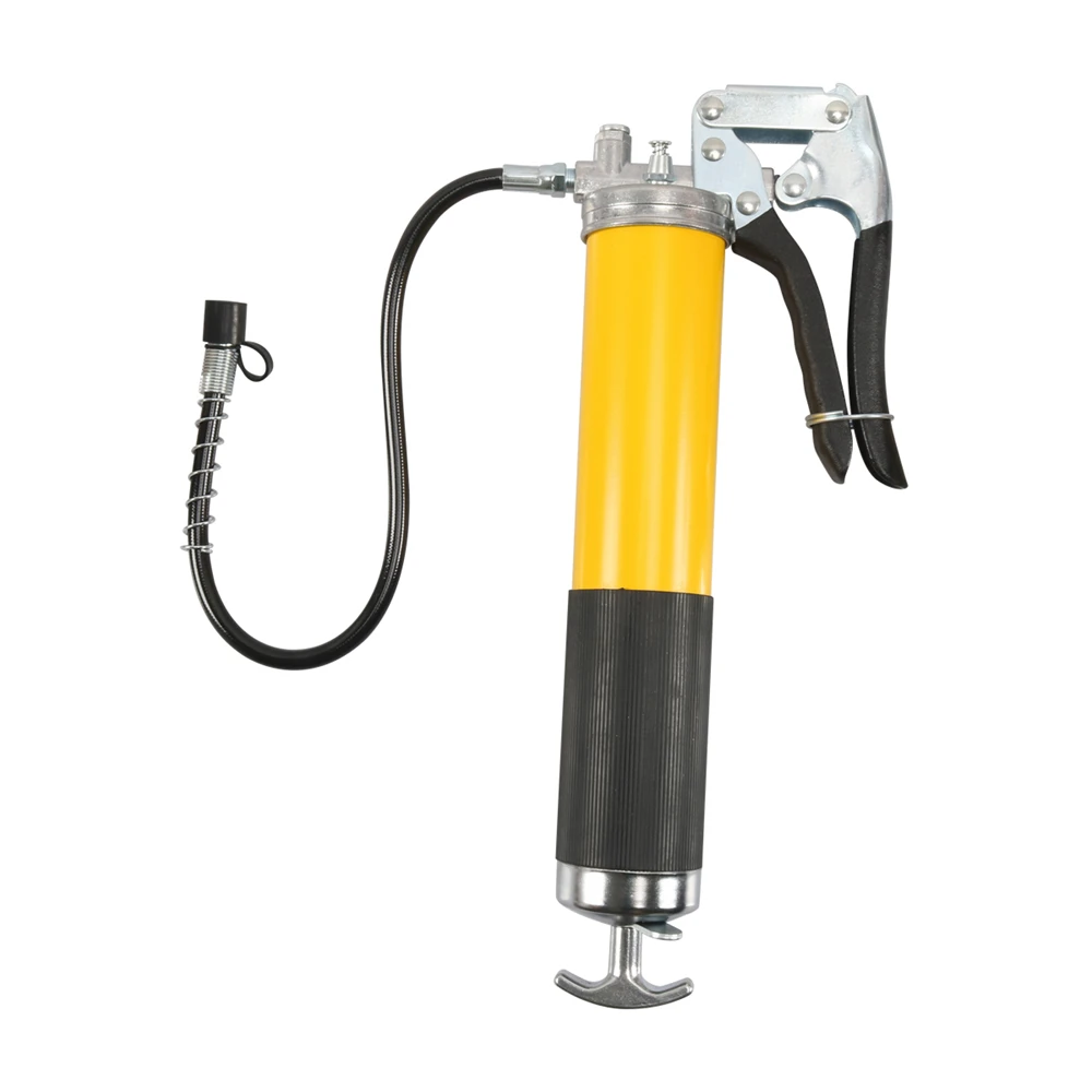 Picture 4: Grease Gun Kit, 7000 PSI Heavy Duty Pistol Grip Grease Gun with 14 oz Capacity, Includes 18 Inch Resin Flex Hose, Double Handle